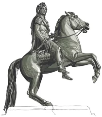 Papier Peint photo autocollant Art Studio Statue équestre du roi de France Louis XIV