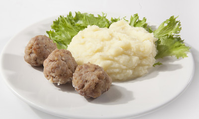 Meatballs and potato
