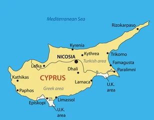 Foto op Canvas Republic of Cyprus - vector map © pavalena