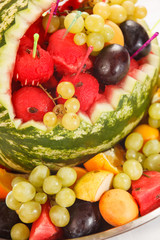 fruit salad in watermelon