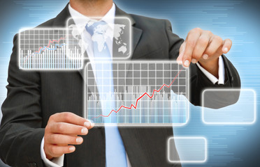 Businessman graph concept
