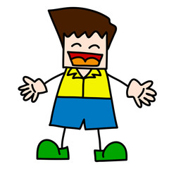 Hand writing cartoon.