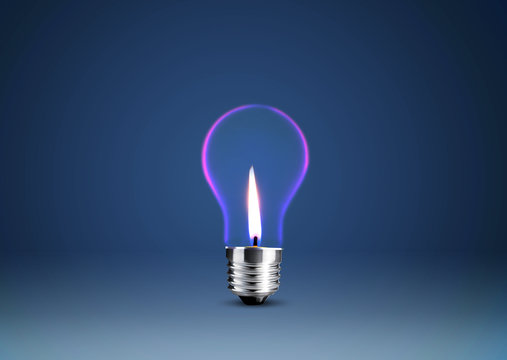 Wax candle into lighting bulb