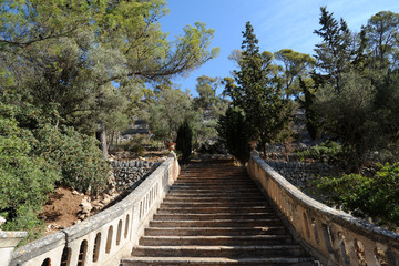 Fototapeta premium Escaliers de la finca Raixa à Bunyola à Majorque