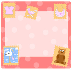 arrival announcement-with place for text and baby icons