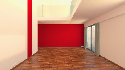 Leere Immobilie &uuml;ber 2 Etagen mit Galerie 3D