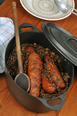 Marmite de saucisse aux lentilles