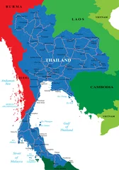 Fotobehang Thailand kaart © bogdanserban