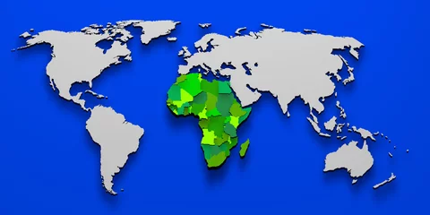 Zelfklevend Fotobehang Political map of Africa 3D © marphotography