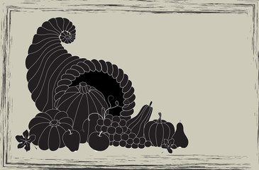 Thanksgiving card with cornucopia