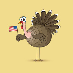 Thanksgiving wishing card with turkey
