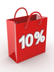 The red bag labeled "10%".