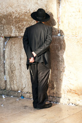 Jew at the Wailing Wall in Jerusalem