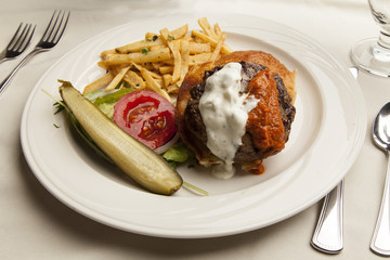 Lamb Burger on Table