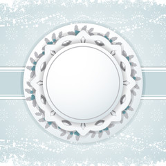 Christmas background and label blue