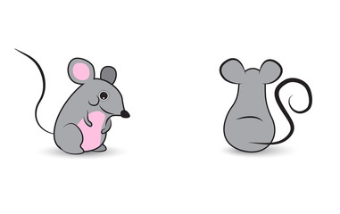 Two cute mouses characters