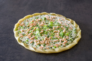 Tarte saumon poireaux