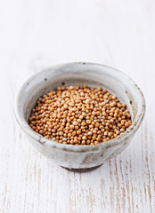 Mustard seeds in a bowl