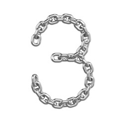 3d Chain Numbers Font - 3