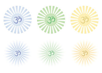 set of shining Om signs vector illustration