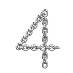 Obraz premium 3d Chain Numbers Font - 4