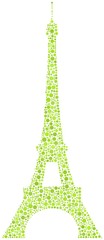 Fototapeta na wymiar Zielona mozaika z wieży Eiffla w Paryżu (Francja)