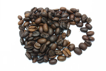 coffee beans isolated on a white background