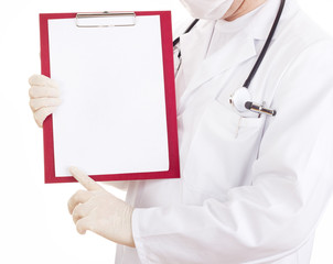 Medical doctor with clipboard