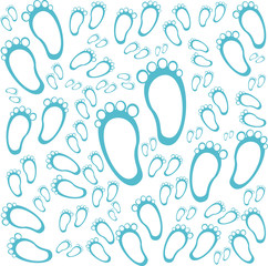 Obraz premium Bright baby boy arrival card shower invitation