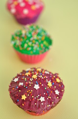 Cupcake Mauve vert et rose