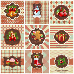 Set of christmas vintage backgrounds. - 45821320