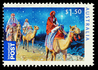 Australian Christmas Stamp showing Three Kings, circa 2011