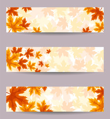 Vector banners (468x120px) with autumn leaves