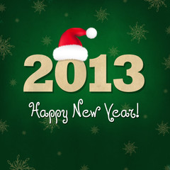 New Years Composition With Santa Hat