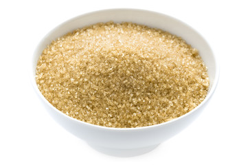 demerara sugar in a bowl isolated
