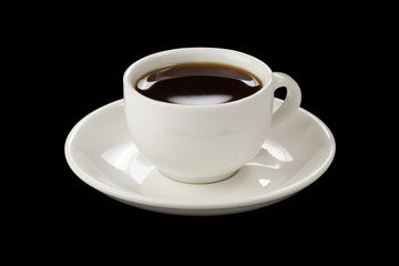 cup of coffee on black