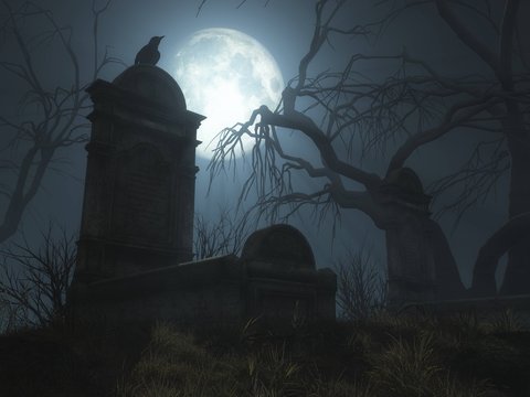 Grab im Vollmond