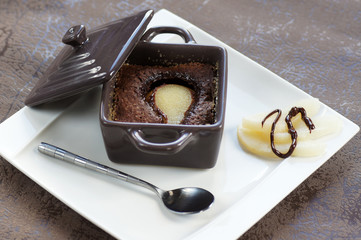 cassolette de moelleux au chocolat poire 3