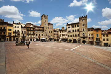Arezzo piazza grande - obrazy, fototapety, plakaty