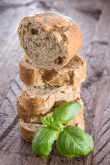 Fresh baked Baguette with Basil