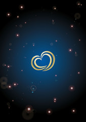 Abstract background heart stardust 2