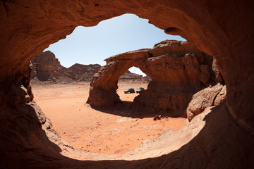 Stone arch in desert, Algeria