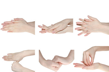 professional medical hand washing gesture