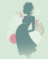 Pregnant silhouette woman
