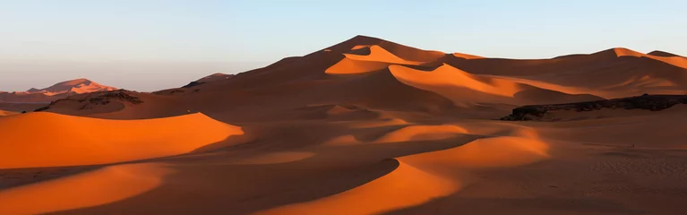 Foto auf Acrylglas Panorama von Sanddünen, Wüste Sahara © sunsinger