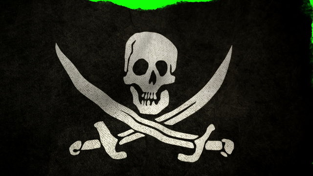 Pirate Flag Rise and Wave