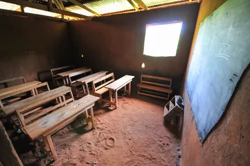 Wandcirkels tuinposter Klaslokaal op de Afrikaanse basisschool © demerzel21