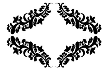 black floral pattern