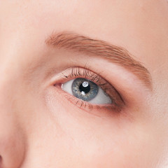 Part of woman face: closeup eye