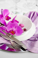 Festive Table Setting with Orchid